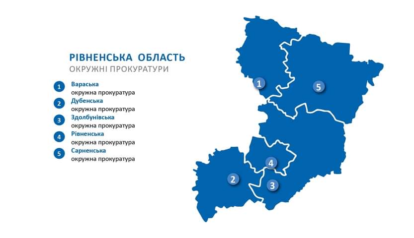 На Рівненщині діятиме п`ять окружних прокуратур