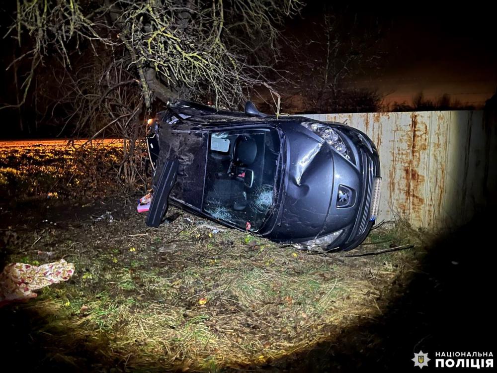 З’їхав у кювет та врізався у дерево